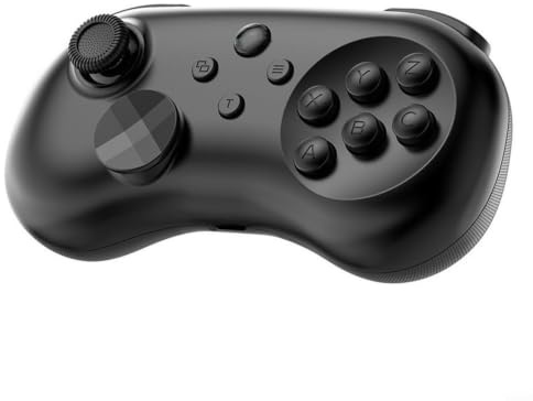 Risveglio Controller di gioco wireless con joystick effetto Hall, 6 pulsanti per layout arcade, tasti regolabili per interruttore per ps4 per ps3 PC mobile (nero)