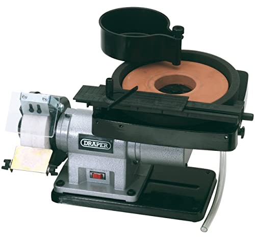 Draper 31235 Wet and Dry Bench Grinder, 230V , Blue