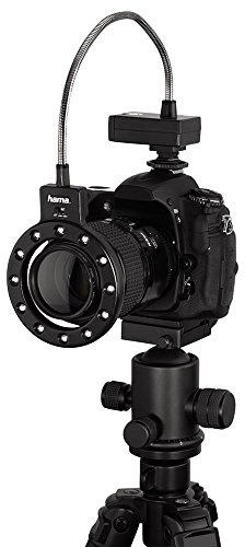 Hama LED-Macro-Ringleuchte für Spiegelreflexkameras mit Blitzschuh, Mit flexiblem Haltearm, Objektivdurchmesser 65 mm, Schwarz