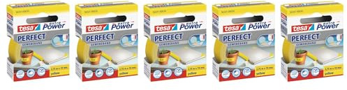 Tesa forradas de – Juego de 5 cintas adhesiva extra power 19 mm x 2,75 m amarillo