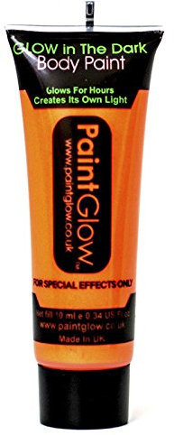 PARTY DISCOUNT ® NEU Glow in the Dark Schminke, orange, 10ml