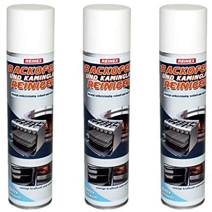 3 x Flaschen starker Kaminglas- & Backofenreiniger | Grill-, Ofen-, Backofenreiniger Spray (3 x 400 ml) von Reinex