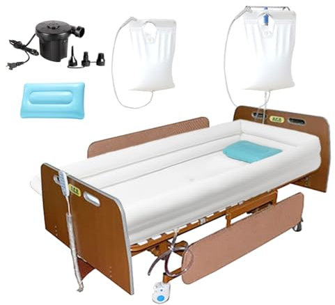 Vasca da bagno gonfiabile con sistema doccia, vasca da bagno per adulti in PVC con borsa per l'acqua, aiuto per disabili, anziani, pazienti affetti da letto