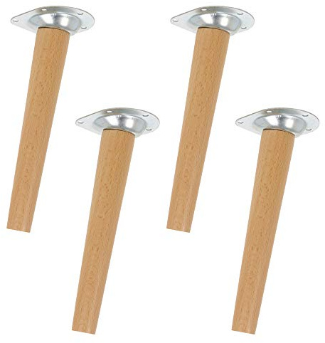 Set of 4 Wooden Scandinavian Furniture Replacement Legs (Beech)
