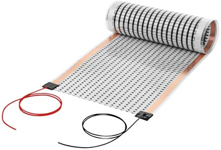 Mi-Heat 24V Infrarot Heizung 3,5m – Elektrische Fußbodenheizung für Badezimmer – Sicherer Heizfilm für schwimmende Verlegung unter Laminat & Vinyl – 30cm breite Premium Wärmefolie mit 130W/m² Leistung