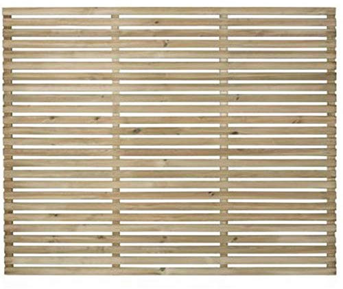 Forest Garden 1.8m x 1.5m Pressure Treated Contemporary Slatted Fence Panel, Pack of 5