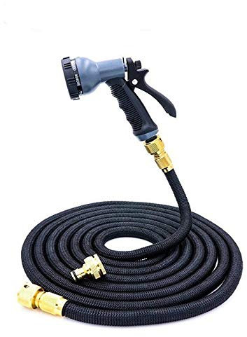 Vimmor 100ft Erweiterbarer Gartenschlauch Magic Flexibler Wasserschlauch Eu Bewässerungsschläuche Rohr Mit Spritzpistole, Autowaschanlage 100FT Hochwertiges Schwarz
