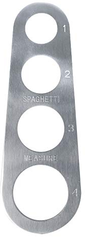 Agatige Mesureur de Pâtes en Acier Inoxydable à 4 Trous, Outil de Mesure de Spaghetti 1pcs avec Règle pour Mesure Jusqu'à Quatre Portions pour Adulte