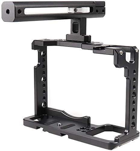 Hersmay Aluminum Protective Video Camera Cage Stabilizer with Top Handle Grip for Panasonic S1 S1H S1R Camera,Multiple 1/4 3/8 Screw Mount