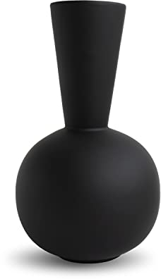 Cooee Trumpet Flower Vase Ceramic Black/Black (Diameter x Height) 17 x 30 cm