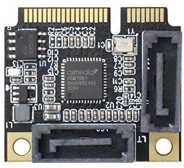 NFHK Mini PCI-E PCI Express auf SATA 3.0 Dual Ports Adapter Konverter Festplattenverlängerungskarte