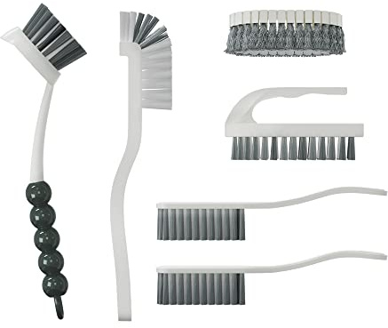 CN1ST 6 PCS Cleaning Brush, Scrub Brush Set for Kitchen and Bathroom Household Use with Various Brushes for Cleaning Dishes, Tiles, Corners and Floors