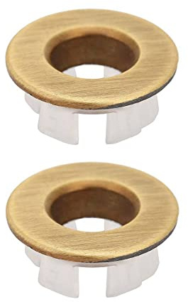 Tissting Anneau de trop-Plein d'évier Couvercle de trop-Plein Rond en Laiton Insert dans Le Trou Pièces de Rechange pour évier de Cuisine de Salle de Bain (2 pièces Bronze)