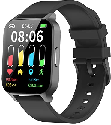 Smartwatch Damen Herren mit Bluetooth Telefonfunktion,1.85'' HD Display Fitness Tracker,Smart Watch Fitnessuhr mit Schrittzähler 110+ Sportmodi Pulsmesser Schlafmonitor kompatibel für iOS Android