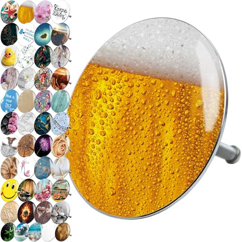 Sanilo Badewannenstöpsel, viele schöne Stöpsel für die Badewanne zur Auswahl, universal mit Motiv (Bier)