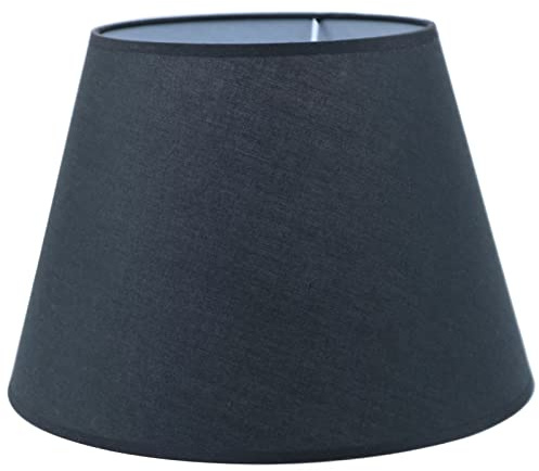 Sinta Lampenschirme 30cm/12 Inch Baumwolle Stoff Moderne Ersatz Lichtschirm Lampenschrim für E14/E27 Ersatzschirm Tischlampe Nachttischlampe Wandlampe,Schwarz