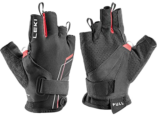 LEKI Nordic Walking Handschuhe »Nordic Breeze Shark Short« Schwarz Rot Weiß