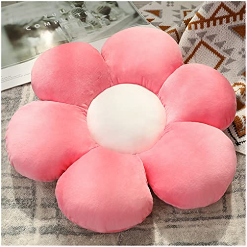 LANFIRE Kissen mit Blumen Bodenkissen Sitzkissen im Innenhof Dekokissen aus Plüsch Sitzkissen (30CM, Hellrosa)