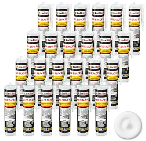 Isolbau Mastic acrylique Plastoélastique pour sceller les joints en intérieur et en extérieur Blanc 24 x 300 ml