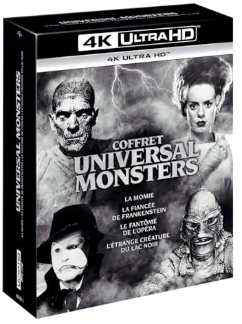 Coffret Universal Monsters : La Momie + La Fiancée de Frankenstein + Le Fantôme de l'Opéra + L'Étrange Créature du Lac Noir