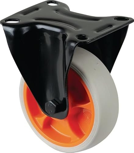 Bockrolle D.100mm Trgf.110kg Bockrollen Gum.Platte L104xB80mm Farbe Rl.hellgrau