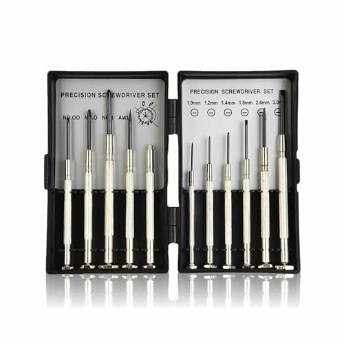 Precision Screwdriver Set Heavy Duty Mini Screwdrivers with Pocket Size Carrying Case for Glasses Tightening Watches Laptops Remotes Computers Essentials Home Accessories (Pack of 11)