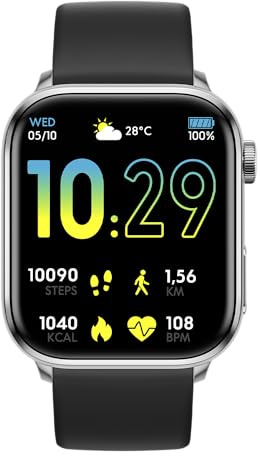Ice-Watch - ICE smart 2.0 Silver Black - Uppkopplad silverfärgad klocka med svart silikonarmband för män (1,96 tum)