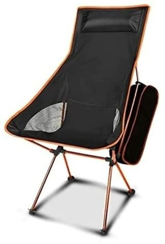 MOBAAK Campingstuhl Klappstuhl Outdoor Camping Ultraleicht Klappstuhl Reisestuhl Wandern Strand Oxford Tuch Angelstuhl Strandstuhl Camping Stuhl (Color : Orange, Size : Tall)