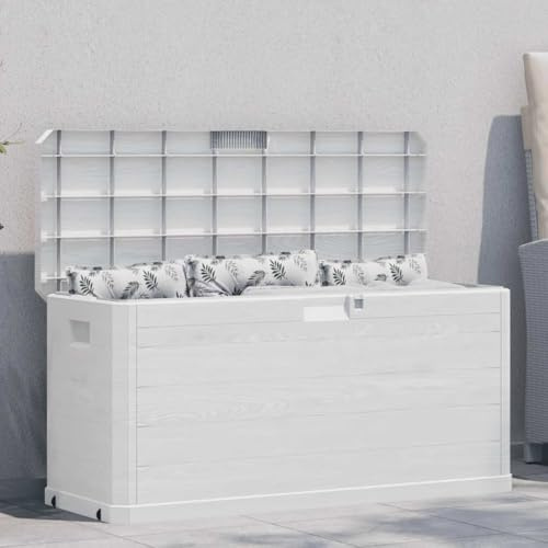 Ailgely Garten Aufbewahrungsbox Outdoor Box Wasserdicht Gartenbox Auflagenbox, Kissenbox für Garten Balkon und kleine Flächen Hellgrau 280 L