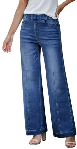 Vetinee Pull On Jeans for Women UK Stretch Jeans for Women UK Darkness Blue Size Small Fits UK Size 8 - UK Size 10