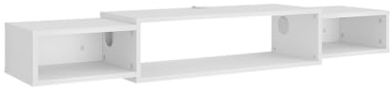 Vicco TV-Schrank Nordic, Weiß, 139.7 x 20.3 cm | mit offenen Regalen, zur Wandmontage geeignet für flexible Raumgestaltung