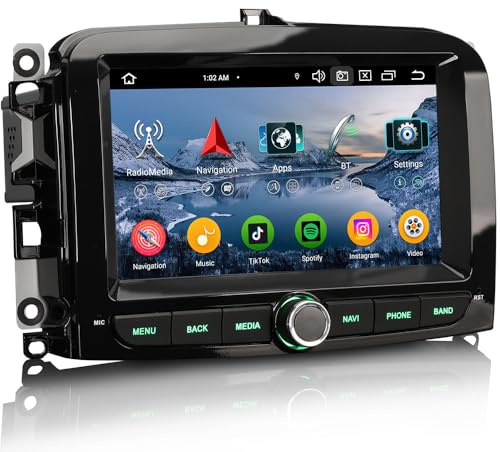 erisin [4+64GB] 8 Core Android 16 Car Stereo Radio for Fiat 500L Wireless Carplay Android Auto GPS Sat Nav DSP Bluetooth 5.0 WiFi Dab+ IPS Canbus RDS TPMS