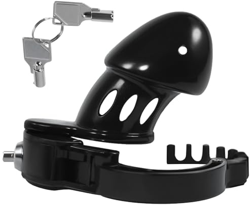 Keuschheitskäfig Herren mit Druckverschluss Chastity Cage Männer Verstellbar in 7 Verschiedenen Größen (42mm-52mm) Sexspielzeug für Männer Keuschheitsgürtel für Penisübungen (Black)