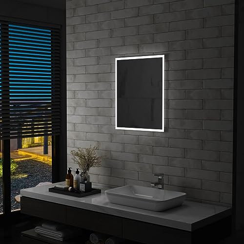 ShGaxin Badezimmer-Wandspiegel Badspiegel Mit Beleuchtung, Wall Mirror, Make Up Spiegel, Spigelbadzimmer, Spiegel An Der Wand, Badezimmerspiegel, 50 x 60 cm