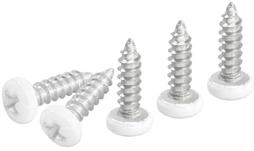 100 tornillos autorroscantes de cabeza blanca, tornillos Phillips de cabeza redonda de acero inoxidable 304 para carpintería (M3 x 10 mm)