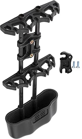 Pilipane 6-Pfeil-Köcher mit Schnallen-Bogenhalter, vibrationsabsorbierende Haube, verstellbare Halterung, geeignet für Feste und mechanische Pfeile, kompaktes Design für