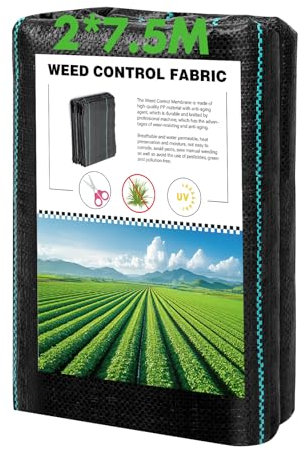 Vegamall 2mx7.5m Telo Pacciamatura 100g/m² Telo Anti Erbacce per Giardino e Orto Telo per Pacciamatura Permeabile all'Acqua Telo Pacciamatura Drenante