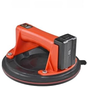 Ventosas para Azulejos, Ventosa de vacío eléctrica de 2800mAh for azulejos de vidrio, ventosa Industrial de 8 pulgadas con capacidad de carga de 200kg y bomba de aire para vidrio, azulejos, mármol(Red