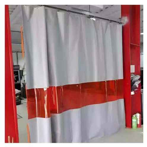 Cortina Para Soldadura Con Ventana De Visualización, Cortina Para Soldadura Industrial Con Ojal De Cobre, Paneles Ignífugos Divisores De Garaje, Mantas Ignífugas(3.5x3 m/11.5x9.8 ft)