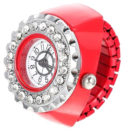 BESPORTBLE Orologio Anello Da Dito Ragazza Ragazzo Anello Orologio Decorativo Rosso Resistente Numeri Grandi