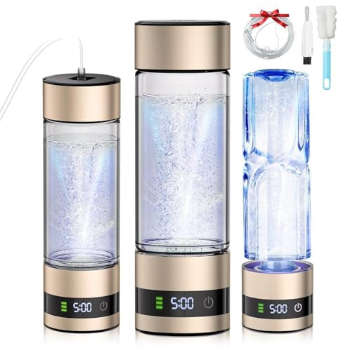 Hydrogen Water Bottle Generator Echo Go Water Ionizer, Portable Ion Hydrogenated Water Machine Glass Cup, Improve Water in 3 Min for Home 008