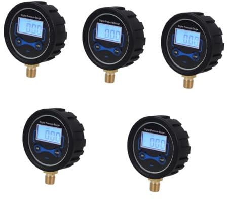 Ciieeo 5pcs Digital Tire Pressure Gauge Accurate Pressure Tester Device for Cars Motorcycles Bicycles Compact and Lightweight with LCD Display