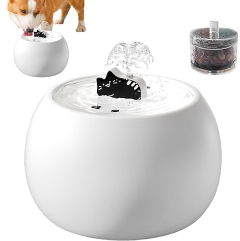 Fuente para gatos | Dispensador de agua eléctrico recargable con sensor filtrado de larga duración diseño 3D | Fuente de agua extraíble para gatos interiores para gatitos cachorros que regresan a casa