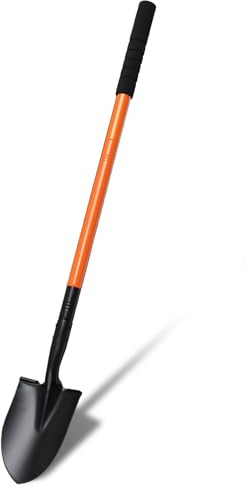 Small Shovel 43.3Inch Durable Metal Shovel for Digging Small Spade Shovel Garden Shovel for Gardening Digging Camping Farming and Outdoors, Orange