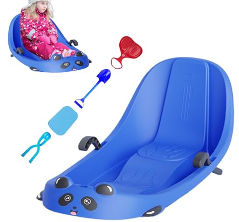 Trineo para niños pequeños, deportes de invierno con respaldo, trineo al aire libre para niños con freno, para parque nevado Hills Park, patio trasero, niños y niñas, preescolares