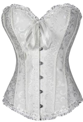 Halloween Korsett KostüM Damen Vollbrust Corsage Korsett Top Korsetts Damen Gothic Vintage Corsagen Korsage FüR Halloween Weiblich Corsagenkleid Blumen Rock Gothic Burlesque Dress