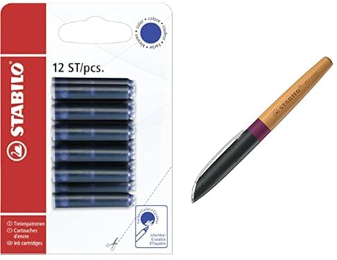 STABILO - Tintenpatronen zum Nachfüllen - Refill - 12er Pack - blau (löschbar)