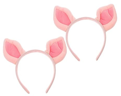 Cabilock 2 Stück Schweineohren Stirnband Cosplay Accessoire Aus Stoff Rosa Mit Sicherem Sitz Für Damen Party Haarreif Tierohren Karneval