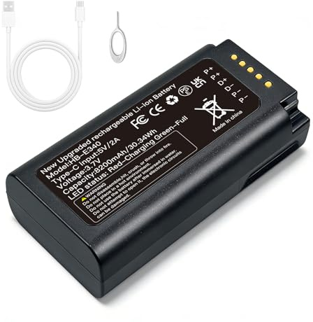 OHZHAO Batterie de rechange améliorée 8200 mAh E340 pour eufy Security Video Doorbell E340, batterie de secours rechargeable lithium-ion avec câble de charge de type C