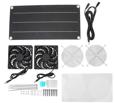TZOXTLH Ventilatore ad Energia Solare 10W 6V Kit di Ventole per Pannelli Solari Laminati in Silicio Monocristallino Portatile Pet per Serra Casa per Animali Domestici